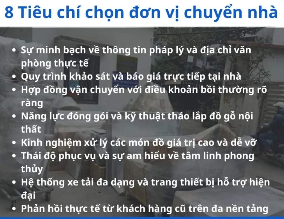 Cách chọn đơn vị chuyển nhà uy tín