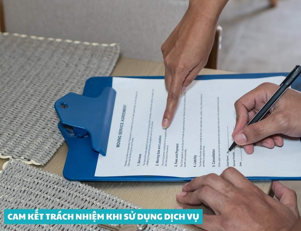 Cam kết trách nhiệm khi sử dụng dịch vụ