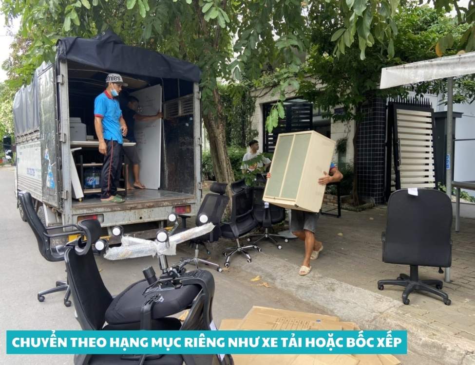 Chuyển theo hạng mục riêng như xe tải hoặc bốc xếp