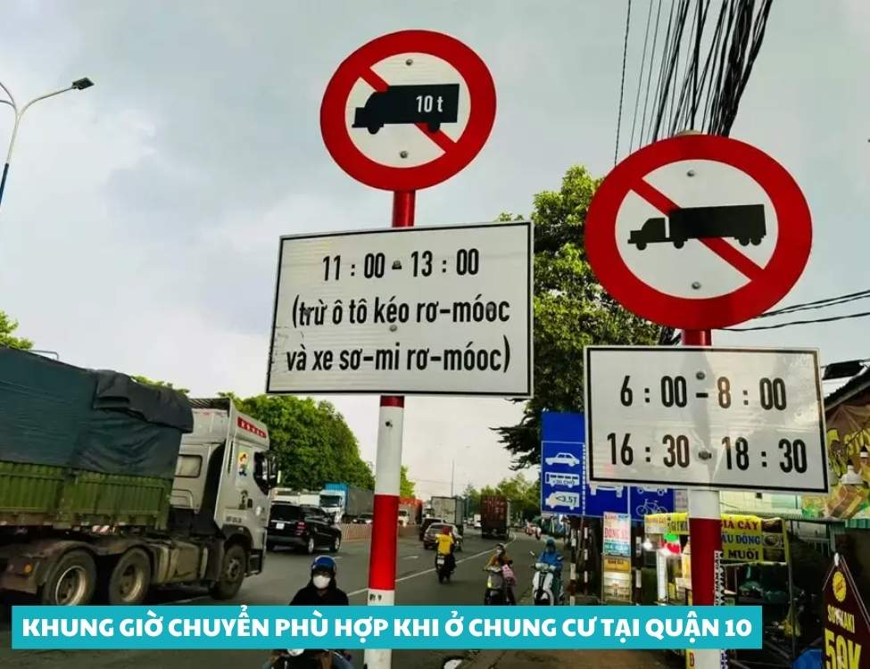 Khung giờ chuyển phù hợp khi ở chung cư tại Quận 10