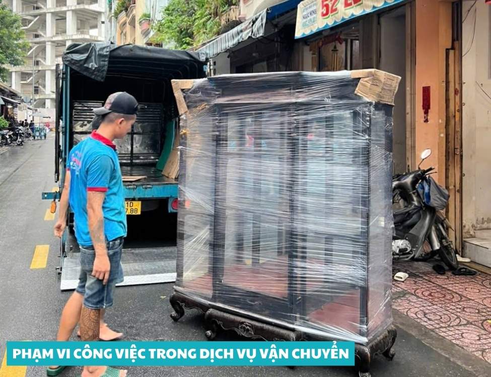Phạm vi công việc trong dịch vụ vận chuyển