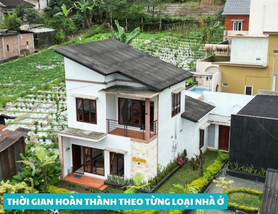 Thời gian hoàn thành theo từng loại nhà ở