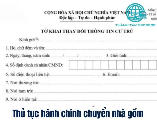 thủ tục hành chính chuyển nhà