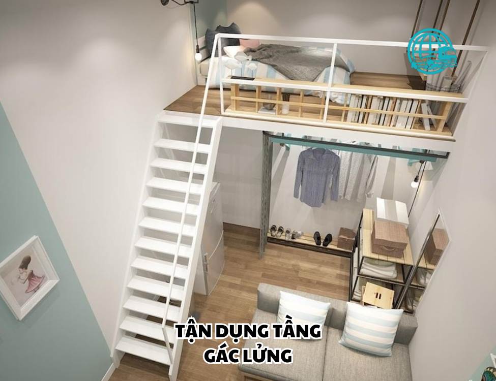Tận dụng tầng gác lửng của phòng trọ