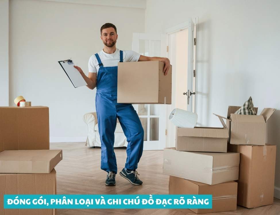 Đóng gói phân loại và ghi chú đồ đạc rõ ràng