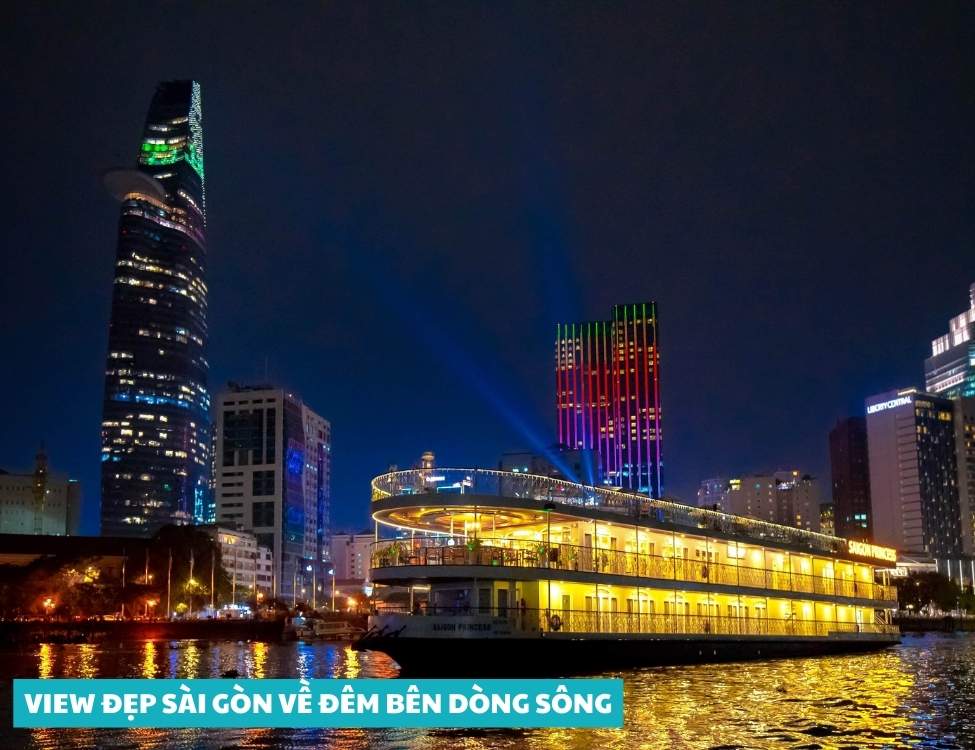 View đẹp Sài Gòn về đêm bên dòng sông